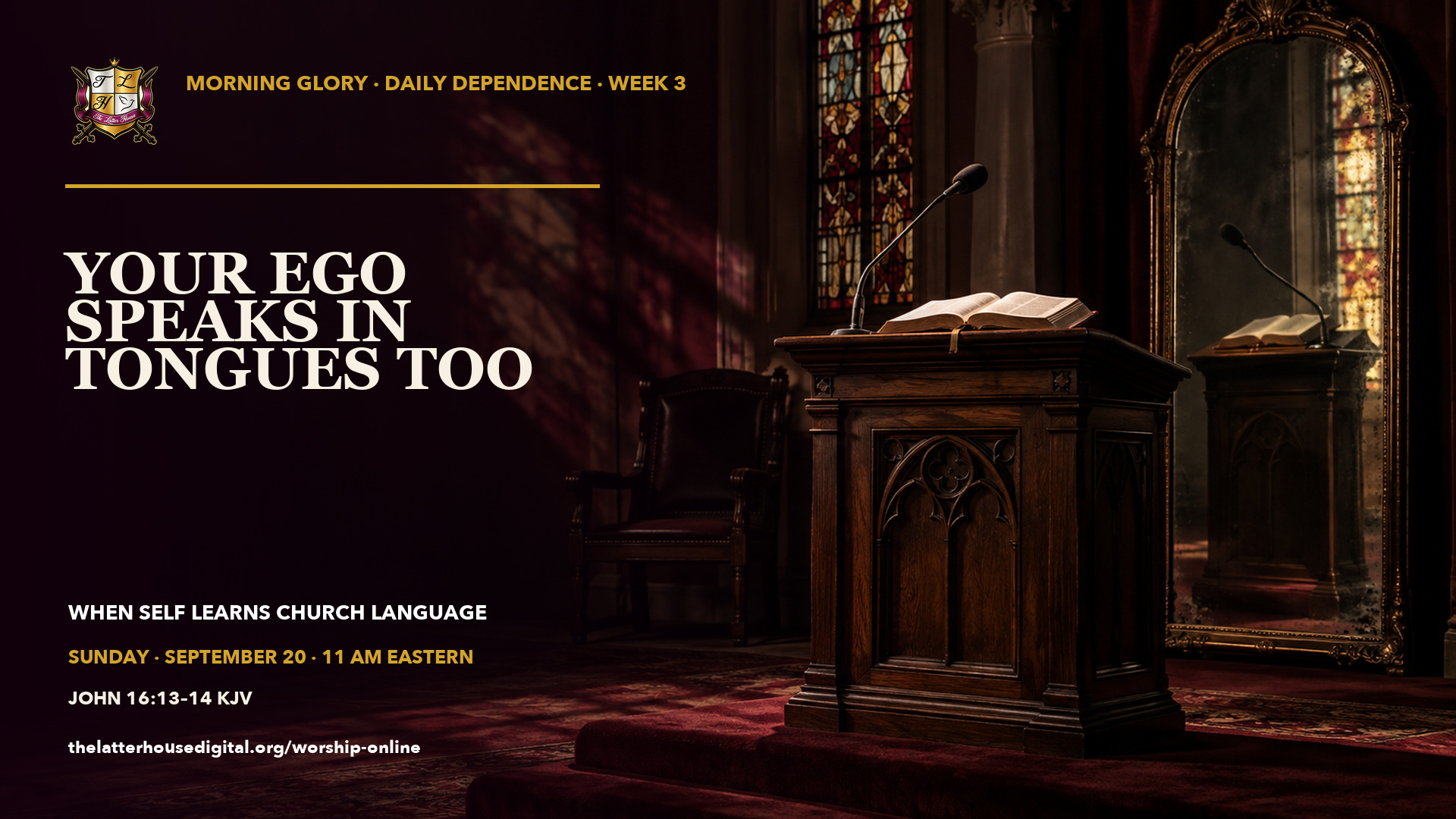 Morning Glory announcement for Your Ego Speaks in Tongues Too! on September 20, 2026.